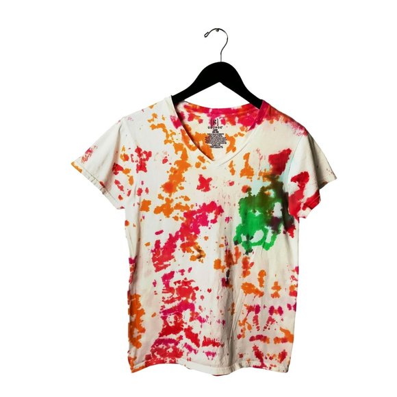 George Other - George T Shirt Tie Dye V-Neck Festival Graphic Tee Short Sleeve 100% Cotton Logo
